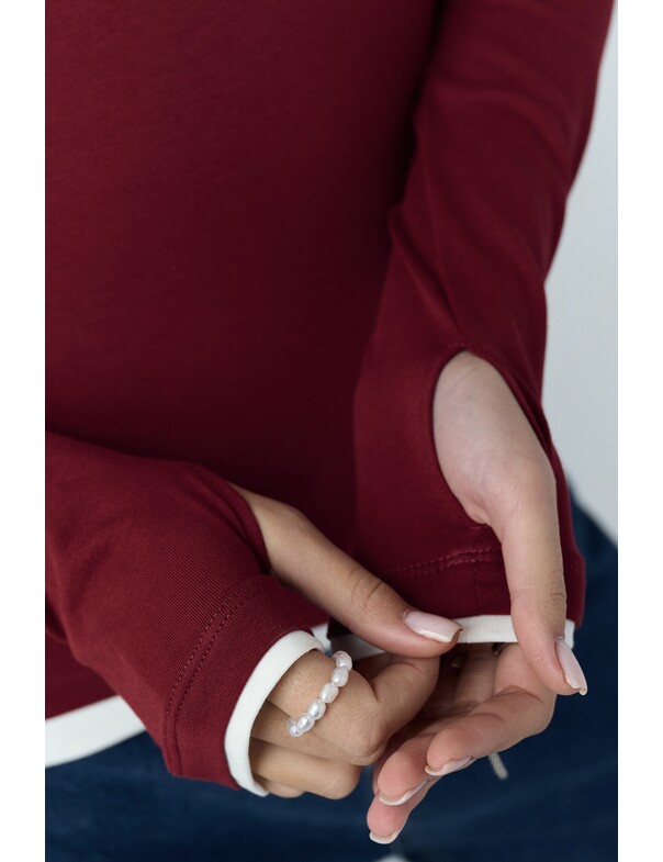 Женский приталенный двошаровий лонгслив