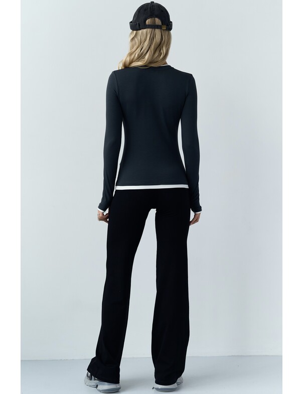 Женский приталенный двошаровий лонгслив