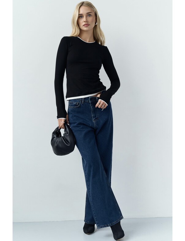 Жіночий приталений двошаровий лонгслів