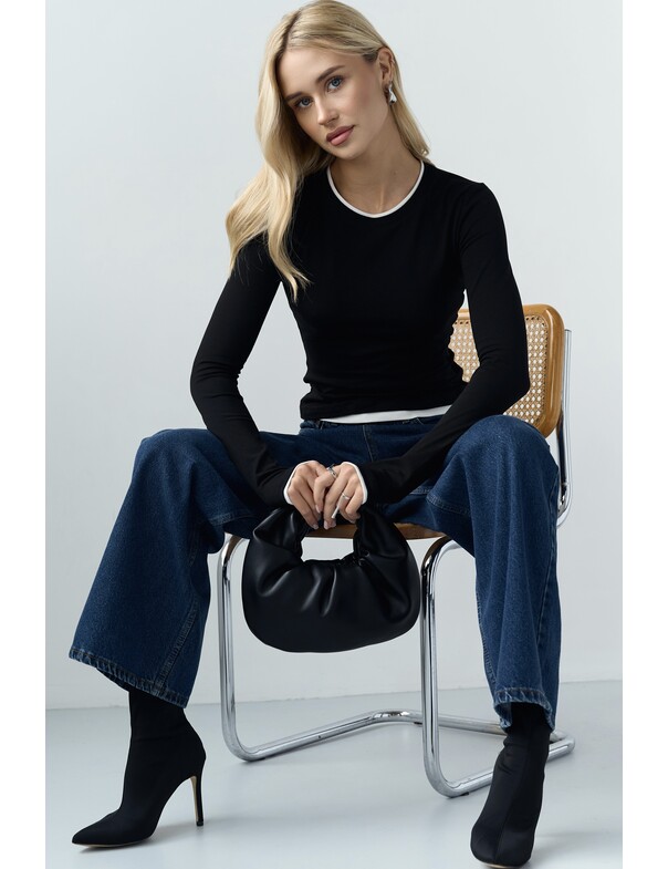 Жіночий приталений двошаровий лонгслів