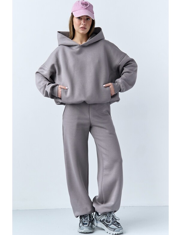 Оверсайз худі зі стяжками на мікрофлісі