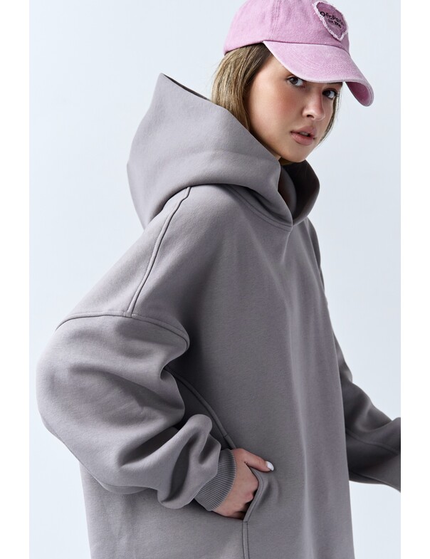 Оверсайз худі зі стяжками на мікрофлісі