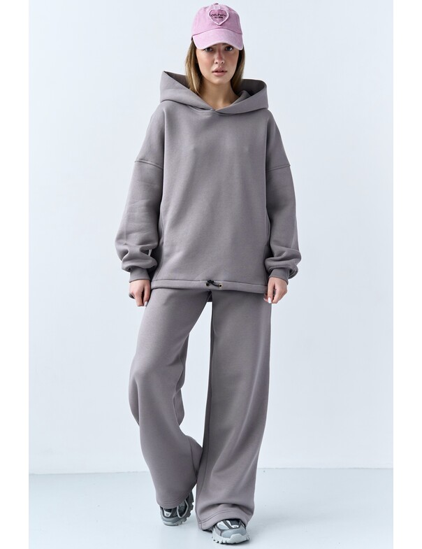 Оверсайз худі зі стяжками на мікрофлісі