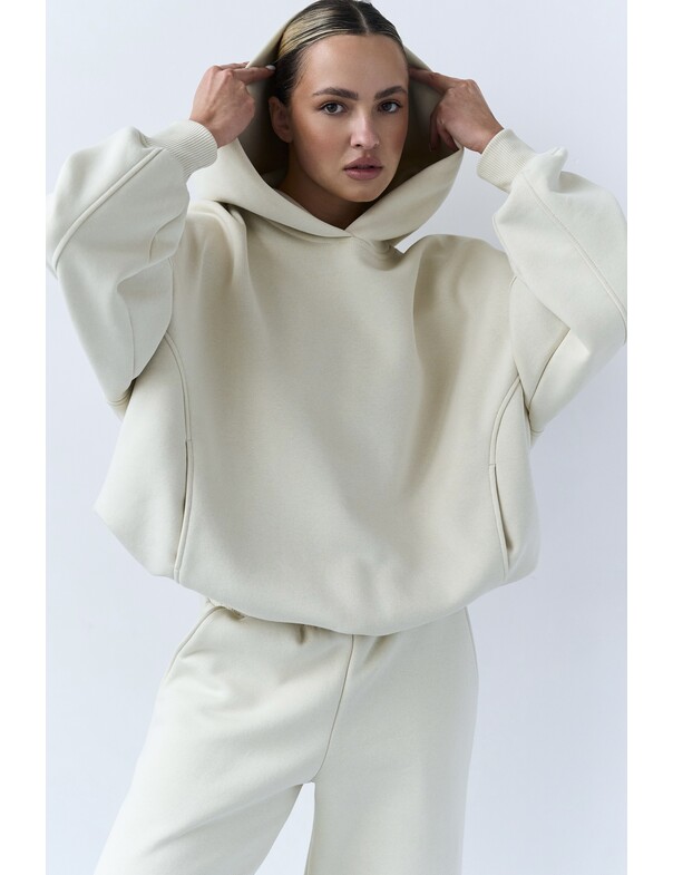 Оверсайз худи со стяжками на микрофлисе