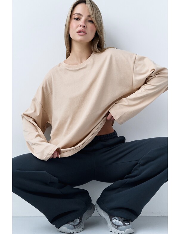 Унисекс лонгслив оверсайз коттон