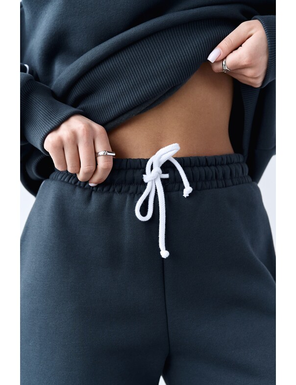 Штани з кантами на флісі