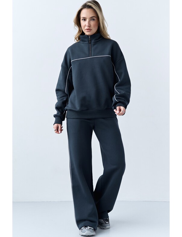 Свитшот с кантом на флисе