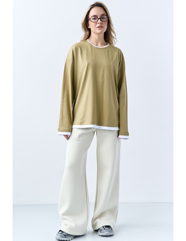 Лонгслив оверсайз двошаровий