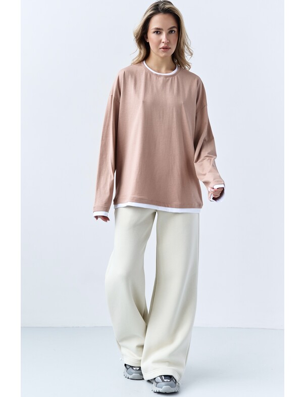 Лонгслив оверсайз двошаровий