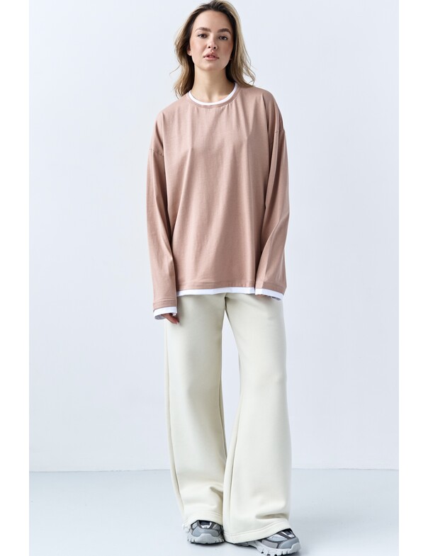 Лонгслив оверсайз двошаровий