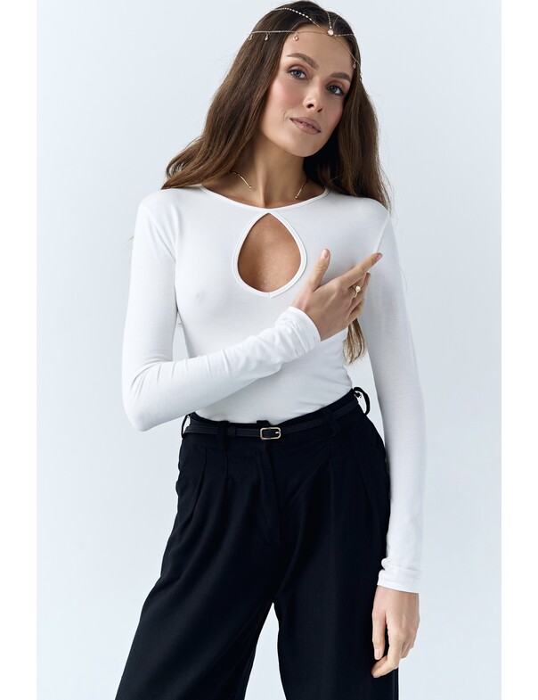 Лонгслив с вырезом капелька