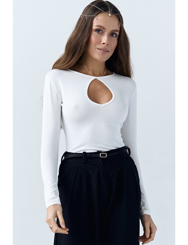 Лонгслив с вырезом капелька