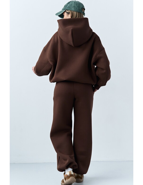 Унісекс оверсайз худі з рельєфами на стяжках на флісі