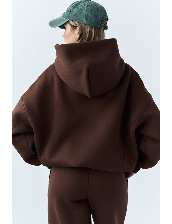 Унісекс оверсайз худі з рельєфами на стяжках на флісі