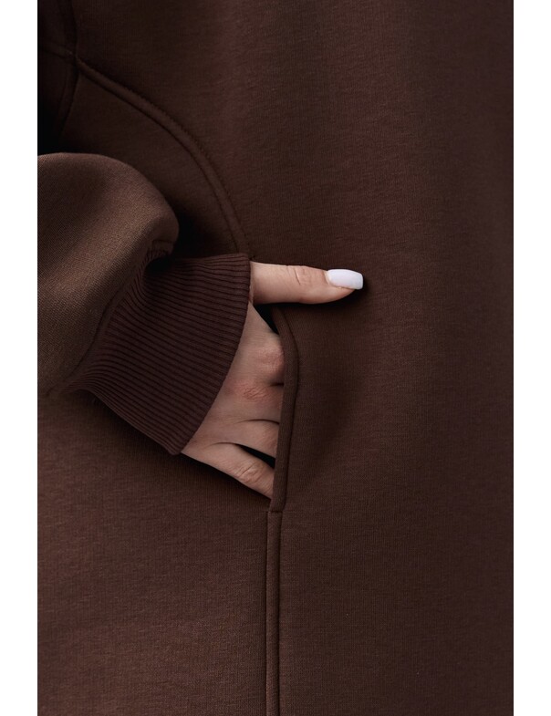 Унисекс оверсайз худи с рельефами на стяжках на флисе