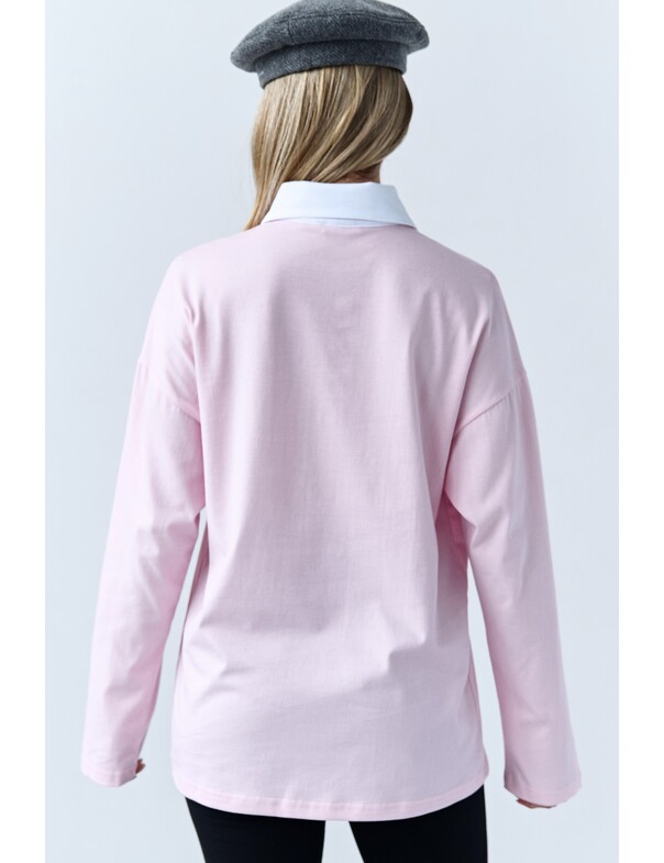 Лонгслів оверсайз з коміром