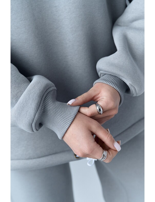 Унісекс оверсайз худі з рельєфами на стяжках на флісі