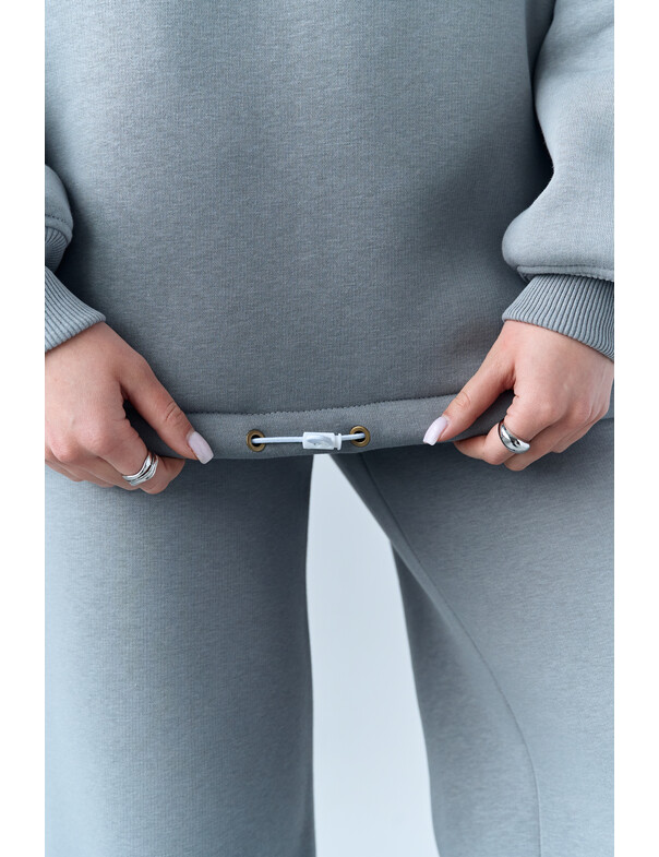 Унисекс оверсайз худи с рельефами на стяжках на флисе