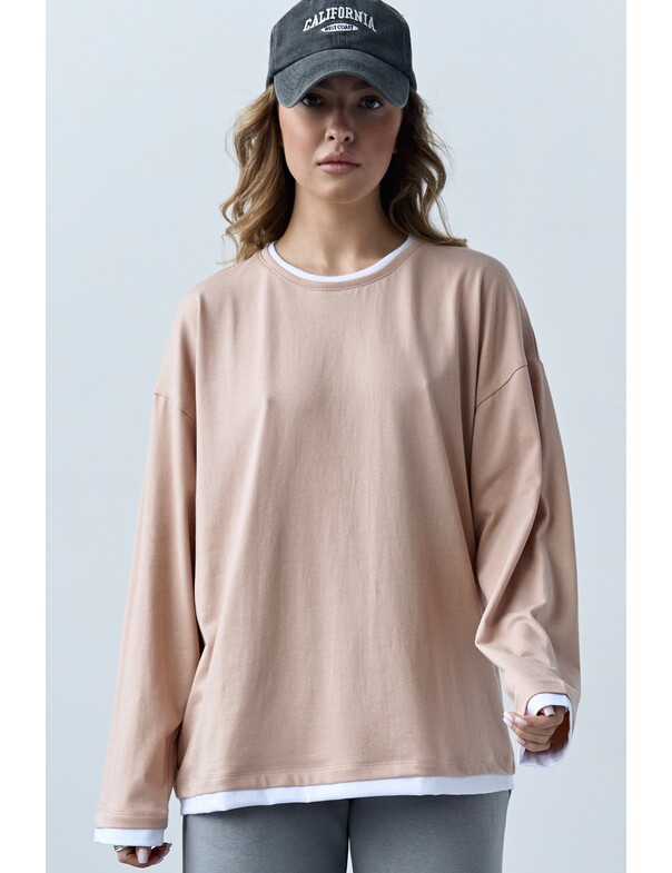 Лонгслив оверсайз двошаровий