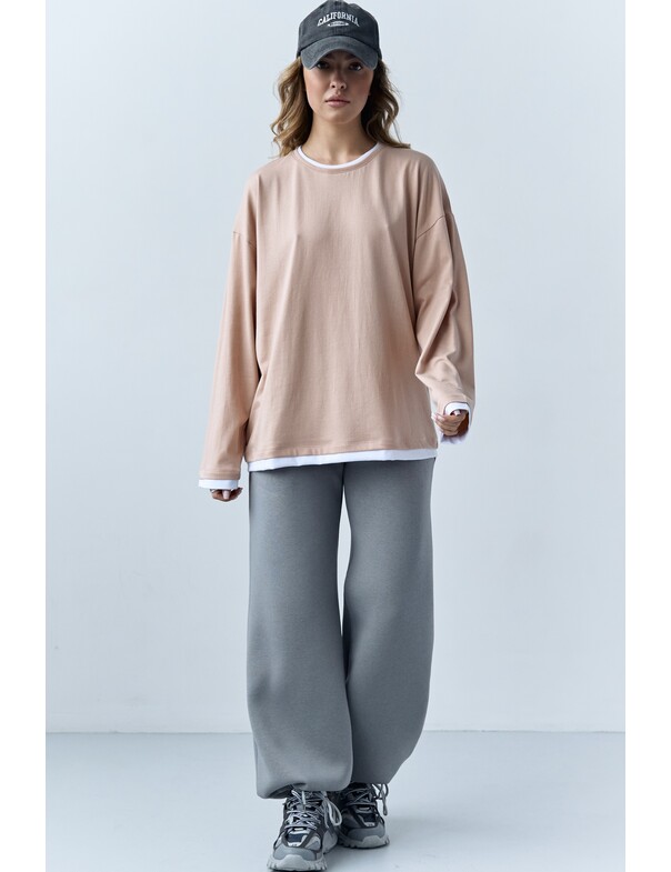 Лонгслив оверсайз двошаровий