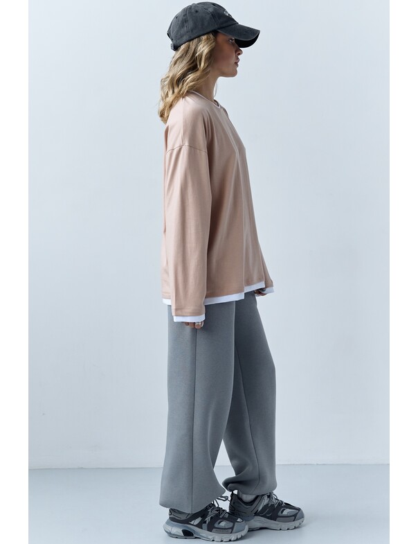 Лонгслив оверсайз двошаровий