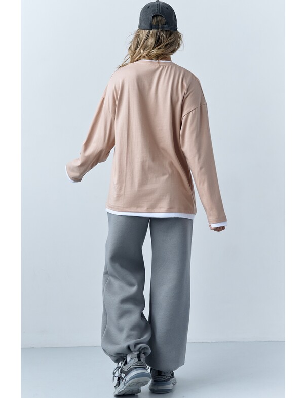 Лонгслив оверсайз двошаровий