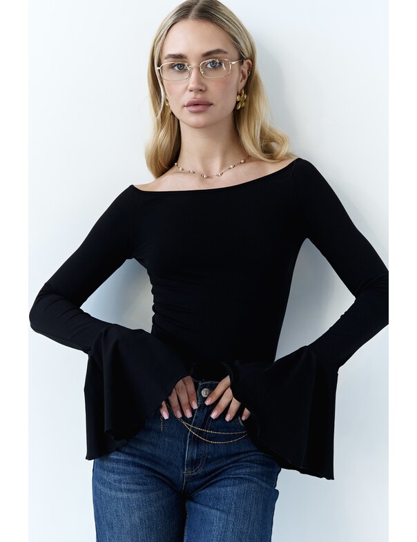 Лонгслив с воланами