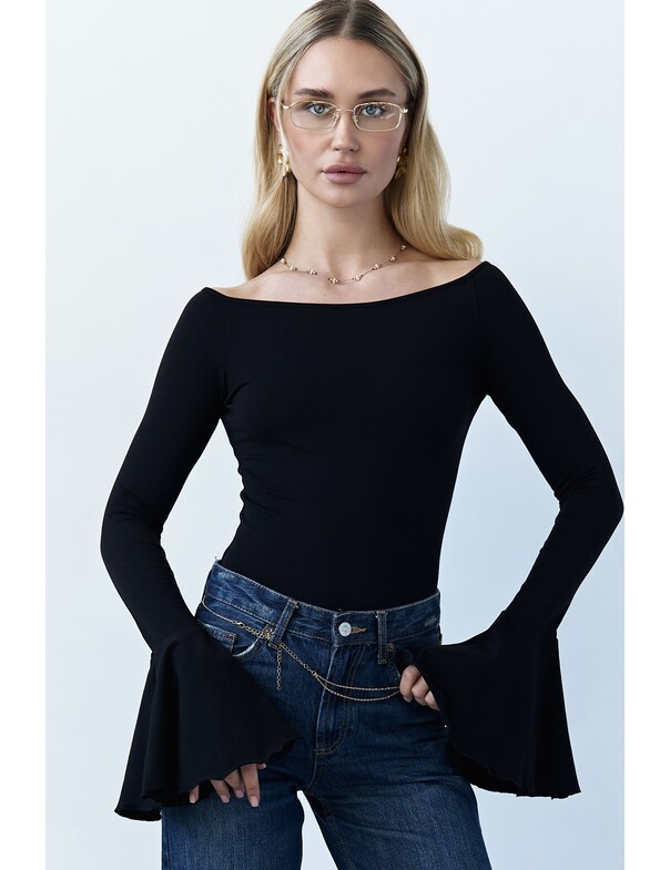 Лонгслів з воланами