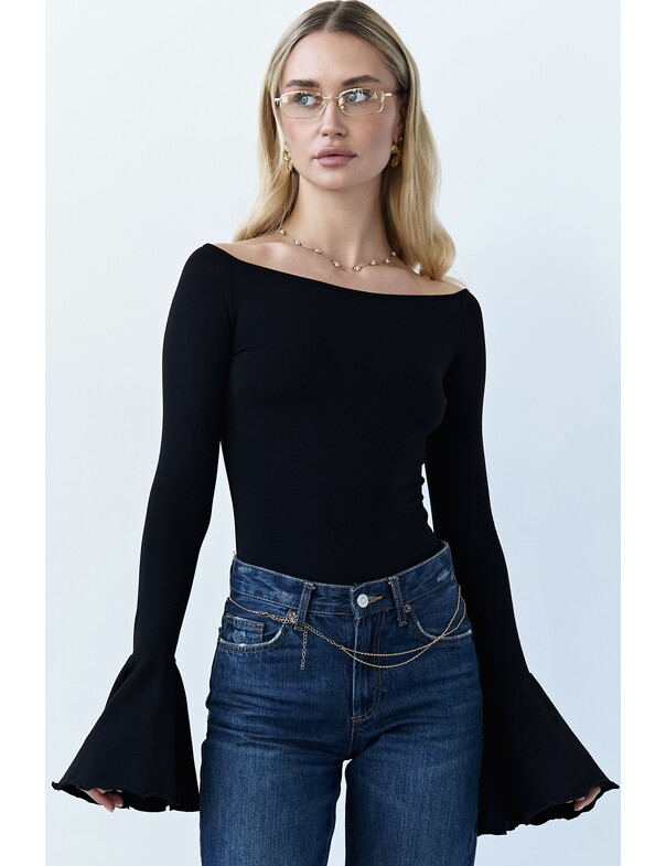 Лонгслив с воланами