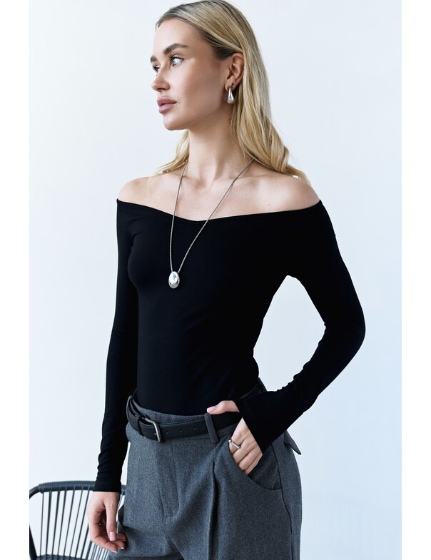 Лонгслів з відкритими плечима