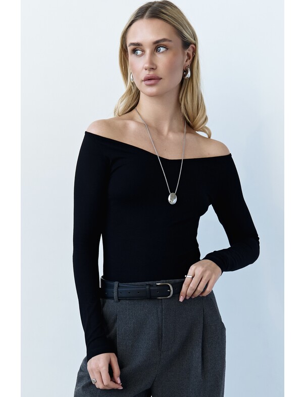 Лонгслив с открытыми плечами