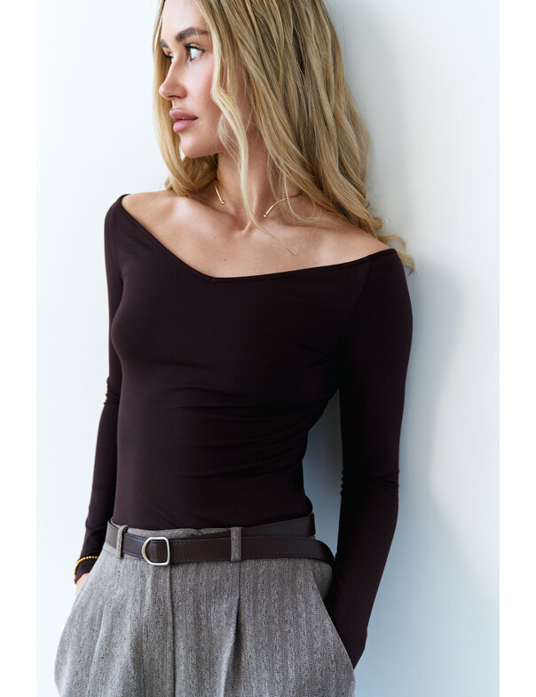 Лонгслів з відкритими плечима