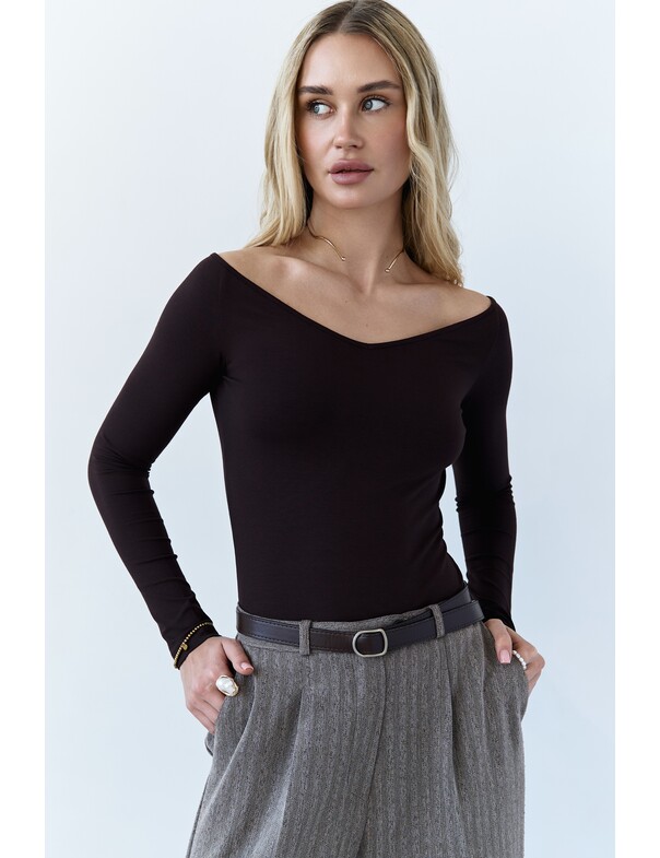 Лонгслів з відкритими плечима