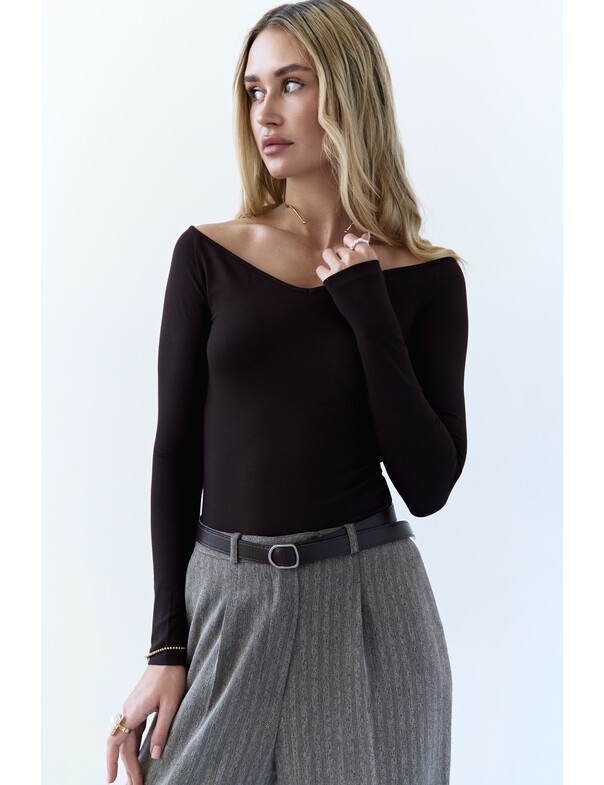 Лонгслів з відкритими плечима