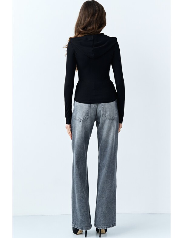 Лонгслів на блискавці з капюшоном