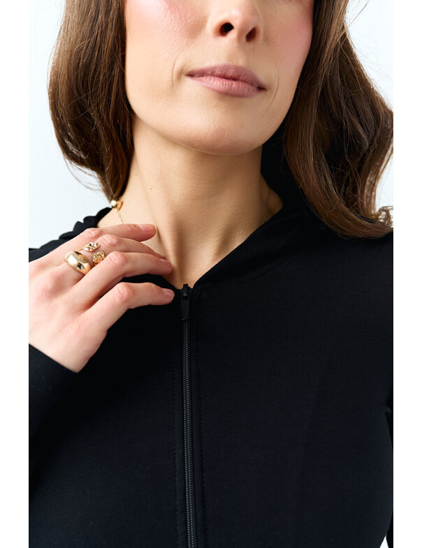 Лонгслив на молнии с капюшоном