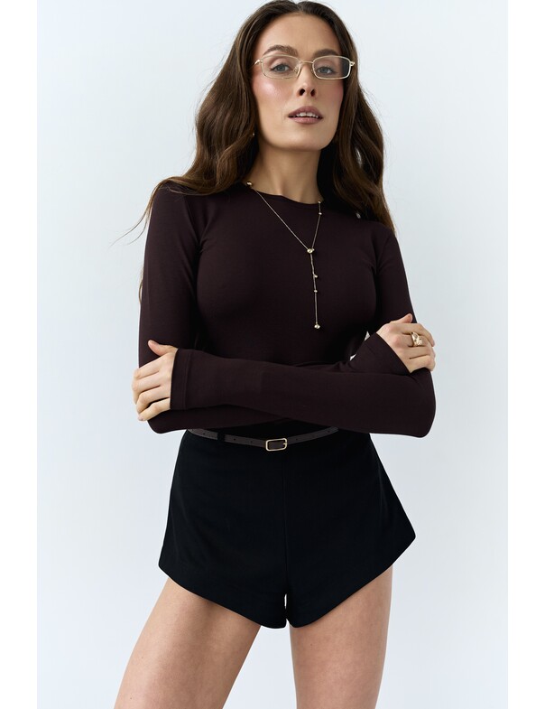 Женский лонгслив приталенный из вискозы