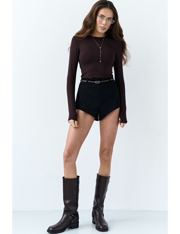 Женский лонгслив приталенный из вискозы