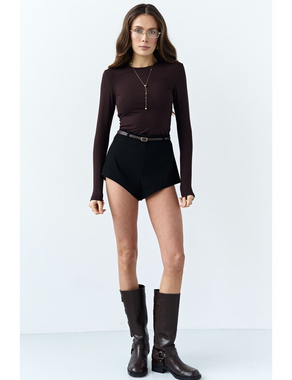 Женский лонгслив приталенный из вискозы