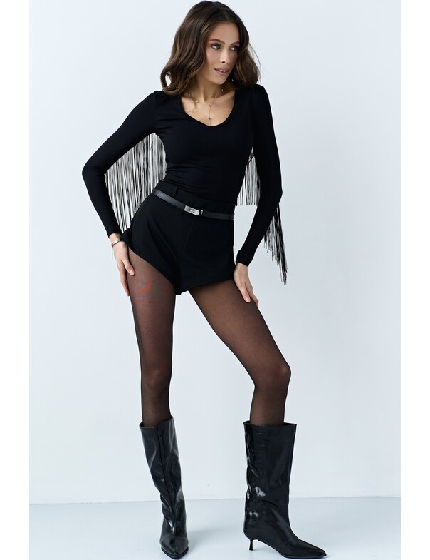 Лонгслів з бахромою по спині