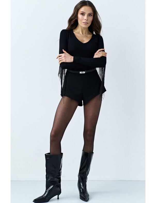 Лонгслів з бахромою по спині