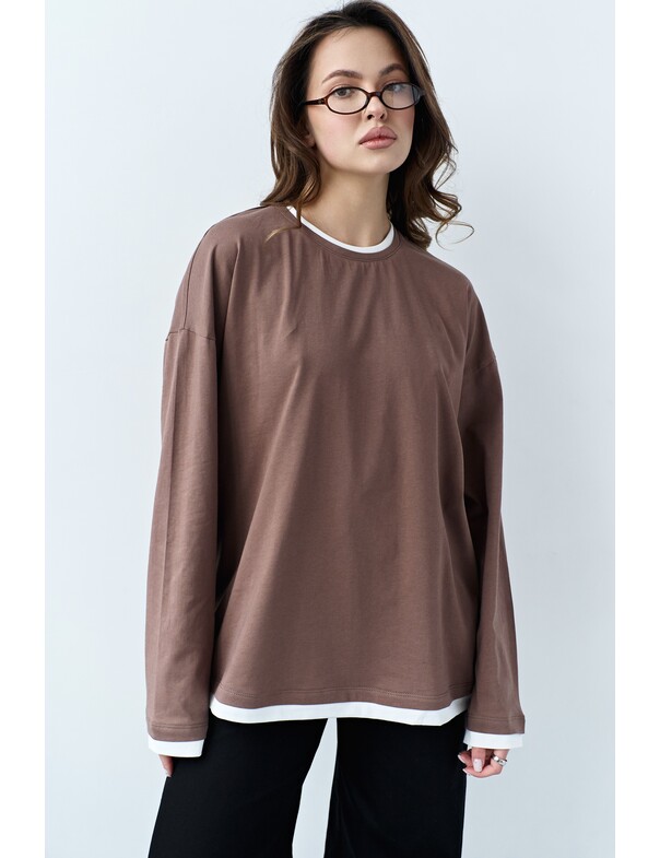 Лонгслив оверсайз двошаровий