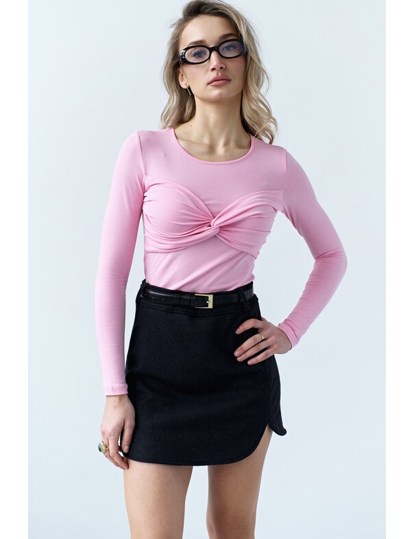 Лонгслів з драпіруванням по ліфу