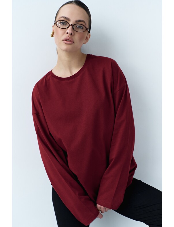 Унисекс лонгслив оверсайз коттон