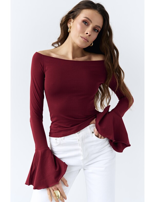 Лонгслив с воланами