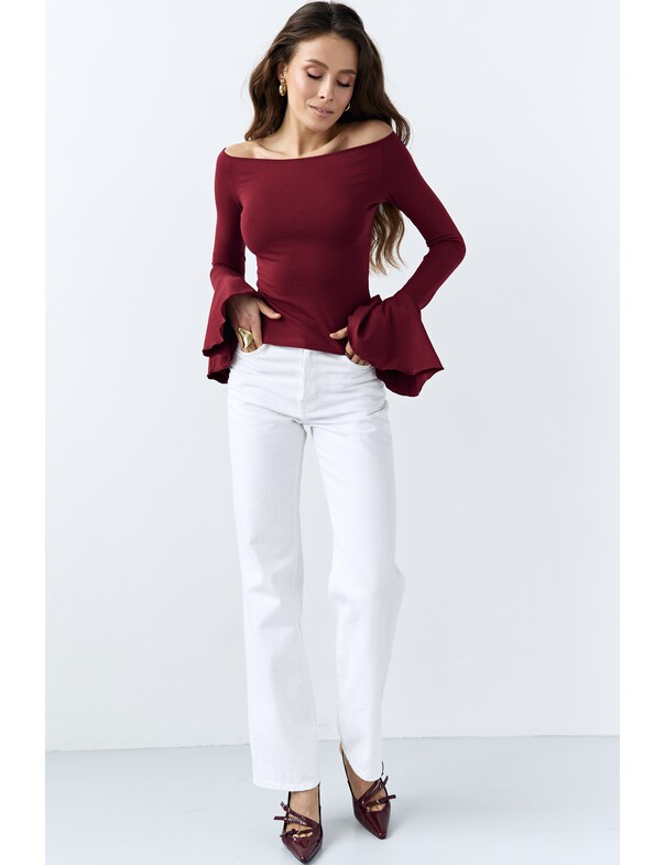 Лонгслив с воланами