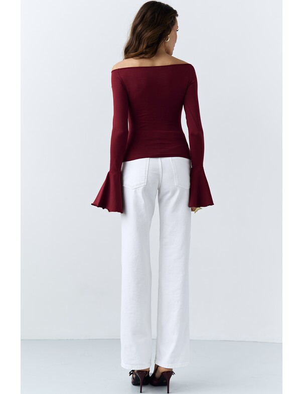 Лонгслив с воланами