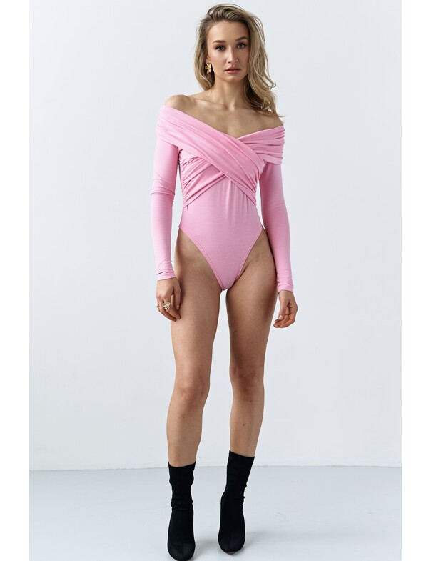 Боди с драпировкой на запах