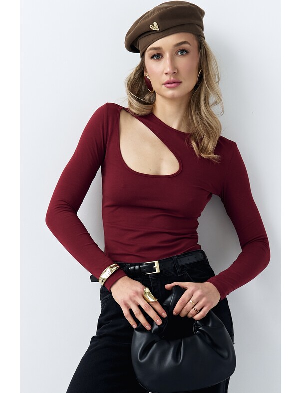 Лонгслів з асиметричним вирізом