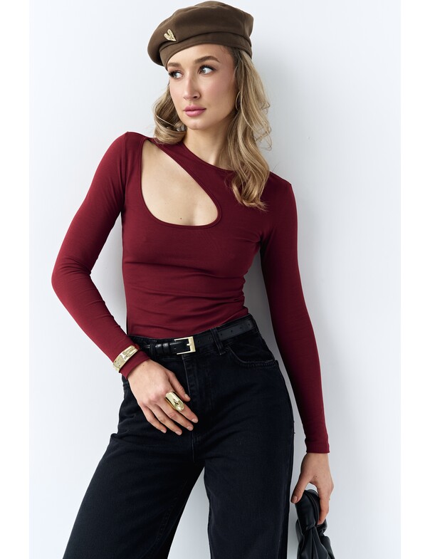 Лонгслів з асиметричним вирізом